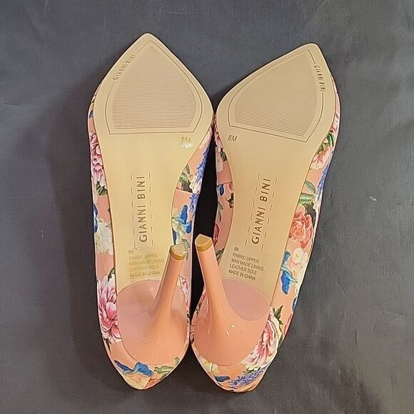 BRAND NEW GIANNI BINI THIN HEEL POINTED TOE MULTI-COLOR FLORAL WOMEN"S SHOE - Picture 11 of 12